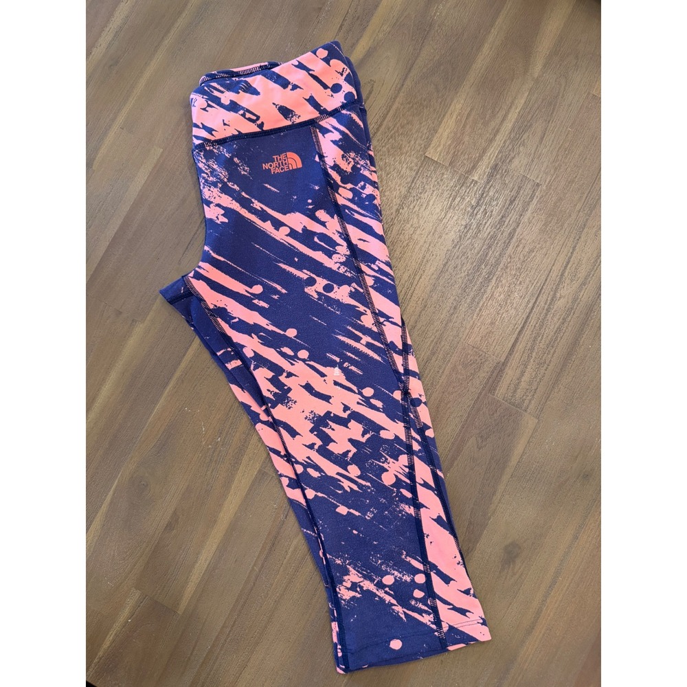 The North Face Womens Pink Purple‎ Abstract Print Cropped Leggings Size M
